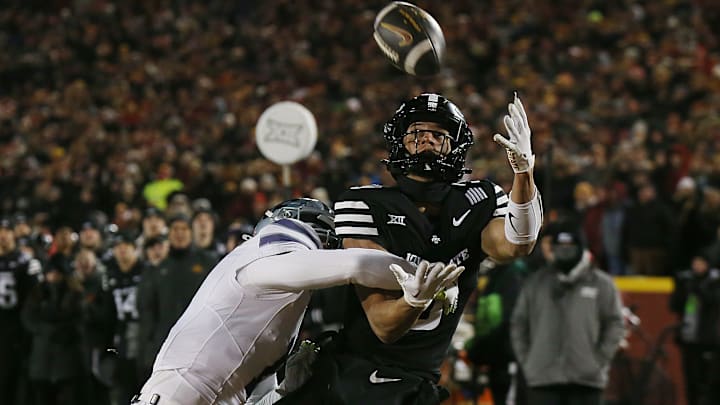 Iowa State Cyclones wide receiver Jayden Higgins (9). Iowa State Cyclones wide receiver Jayden Higgins (9).