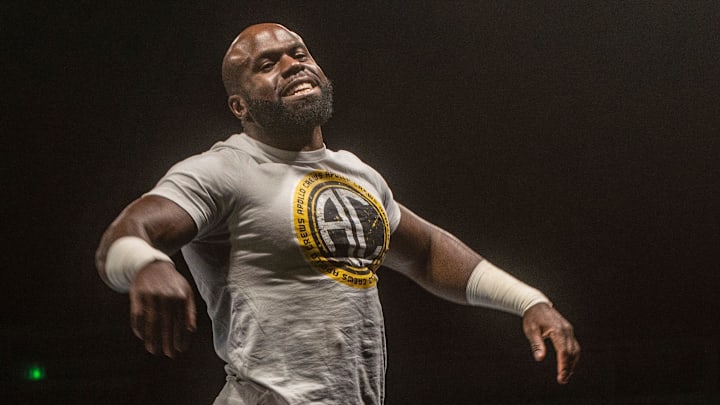 Apollo Crews greets the crowd. WWE Live Road to Wrestlemania came to Garrett Coliseum in Montgomery on Sunday, Feb. 24, 2019. 