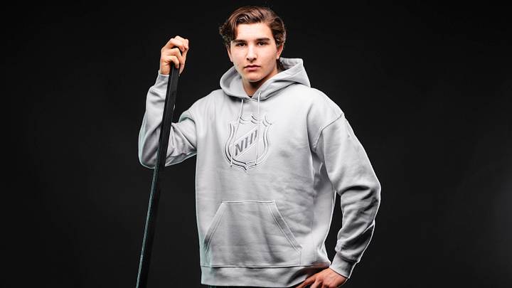 BUFFALO, NEW YORK - JUNE 4: Alexander Command poses for a portrait during the 2026 NHL Scouting Combine at Harborcenter on June 4, 2026 in Buffalo, New York.