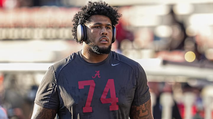 Kadyn Proctor OT Alabama Crimson Tide. Mandatory Credit: Dale Zanine-Imagn Images