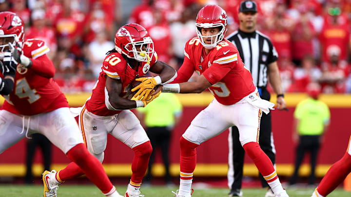 Kansas City Chiefs RB Isiah Pacheco, QB Patrick Mahomes