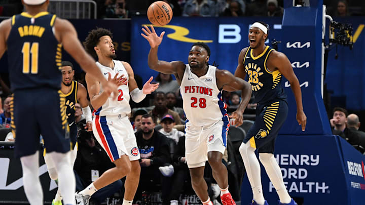 Dec 11, 2023; Detroit, Michigan, USA; Detroit Pistons center Isaiah Stewart (28) 