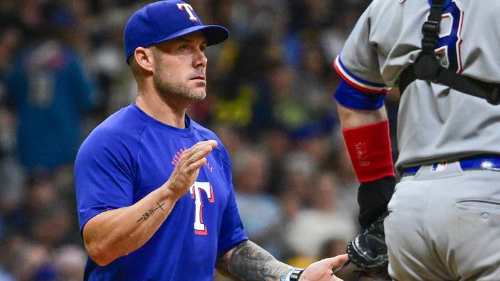 Texas Rangers manager Skip Schumaker. Texas Rangers manager Skip Schumaker.