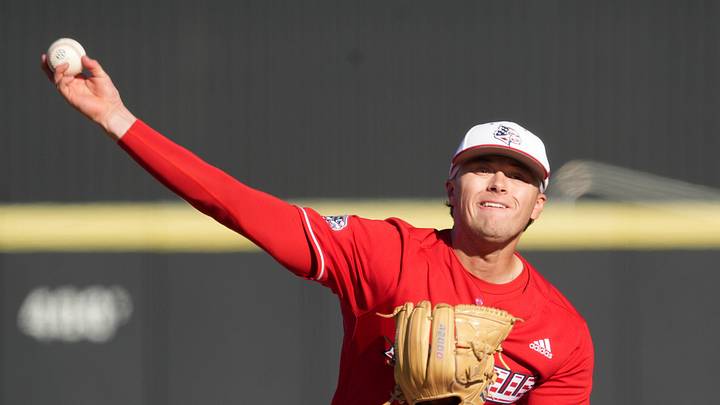 Louisville's Jake Schweitzer (8) throws the ball home against Kentucky at Kentucky Proud Park.
April 7, 2026