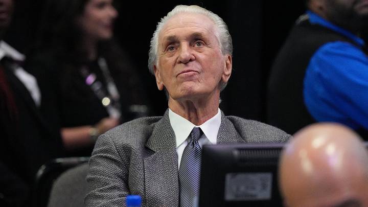 Miami Heat team president Pat Riley looks on (Mandatory Credit: Jim Rassol-Imagn Images)