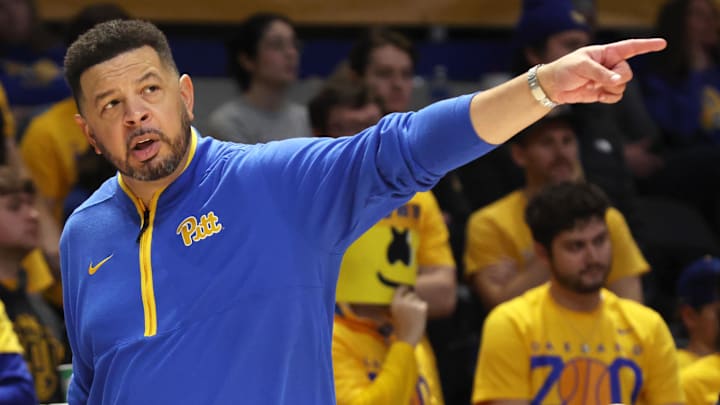 Jan 10, 2026; Pittsburgh, Pennsylvania, USA; Pittsburgh Panthers head coach Jeff Capel gestures on the sidelines against the Syracuse Orange during the second half at the Petersen Events Center. Mandatory Credit: Charles LeClaire-Imagn Images Jan 10, 2026; Pittsburgh, Pennsylvania, USA; Pittsburgh Panthers head coach Jeff Capel gestures on the sidelines against the Syracuse Orange during the second half at the Petersen Events Center. Mandatory Credit: Charles LeClaire-Imagn Images