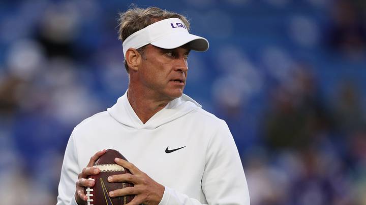Oct 10, 2026; Lexington, Kentucky, USA; LSU Tigers head coach Lane Kiffin looks on during warm ups against the Kentucky Wildcats at Kroger Field. Mandatory Credit: Jordan Prather-Imagn Images Oct 10, 2026; Lexington, Kentucky, USA; LSU Tigers head coach Lane Kiffin looks on during warm ups against the Kentucky Wildcats at Kroger Field. Mandatory Credit: Jordan Prather-Imagn Images