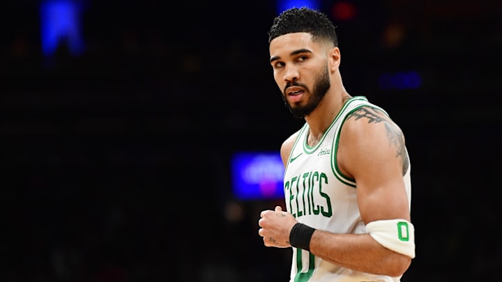Boston Celtics forward Jayson Tatum during the first half against the Orlando Magic.