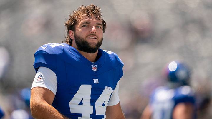 New York Giants running back Cam Skattebo (44) warms up during a preseason opening game between the New York Giants and Minnesota Vikings on Saturday, Aug. 15, 2026, at MetLife Stadium in East Rutherford, NJ. New York Giants running back Cam Skattebo (44) warms up during a preseason opening game between the New York Giants and Minnesota Vikings on Saturday, Aug. 15, 2026, at MetLife Stadium in East Rutherford, NJ.