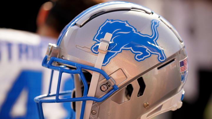Aug 17, 2024; Kansas City, Missouri, USA; A general view of a Detroit Lions helmet during the second half of the game against the Kansas City Chiefs at GEHA Field at Arrowhead Stadium. Mandatory Credit: Denny Medley-Imagn Images Aug 17, 2024; Kansas City, Missouri, USA; A general view of a Detroit Lions helmet during the second half of the game against the Kansas City Chiefs at GEHA Field at Arrowhead Stadium. Mandatory Credit: Denny Medley-Imagn Images