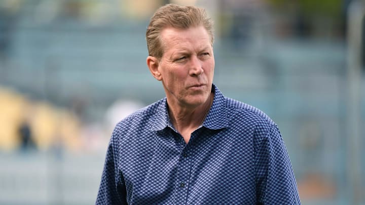 Apr 1, 2019; Los Angeles, CA, USA; Los Angeles Dodgers former pitcher Orel Hershiser attends the game against the San Francisco Giants at Dodger Stadium Apr 1, 2019; Los Angeles, CA, USA; Los Angeles Dodgers former pitcher Orel Hershiser attends the game against the San Francisco Giants at Dodger Stadium
