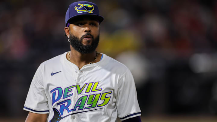 Sep 20, 2025: Tampa Bay Rays third baseman Junior Caminero (13) looks on against the Boston Red Sox in the sixth inning at George M. Steinbrenner Field. Mandatory Credit: Nathan Ray Seebeck-Imagn Images Sep 20, 2025: Tampa Bay Rays third baseman Junior Caminero (13) looks on against the Boston Red Sox in the sixth inning at George M. Steinbrenner Field. Mandatory Credit: Nathan Ray Seebeck-Imagn Images