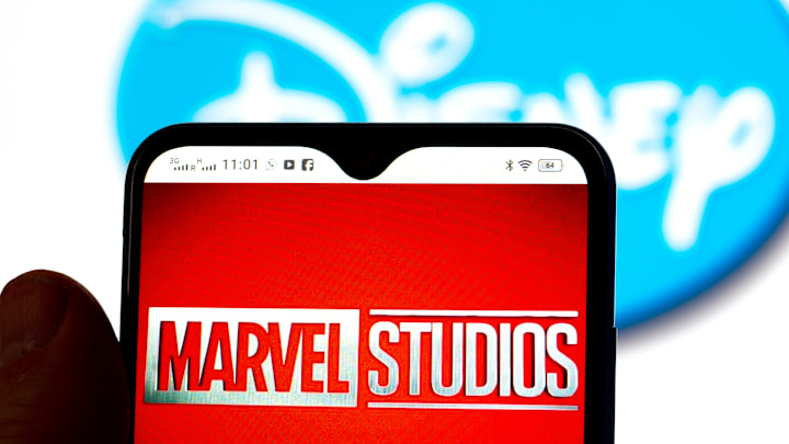 Marvel Studios and Disney Plus logos.