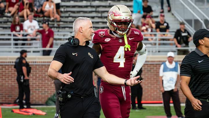 Florida State University football head coach Mike Norvell. Florida State University football head coach Mike Norvell.