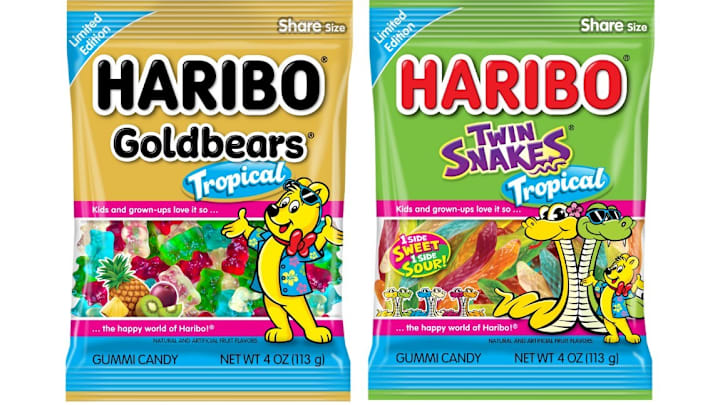 Haribo adds Tropical flavors in both its Goldbears and Twin Snakes line