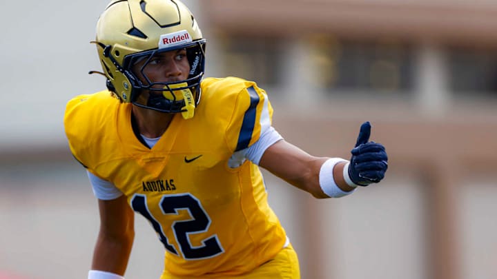 St. Thomas Aquinas receiver Justice Fitzpatrick.