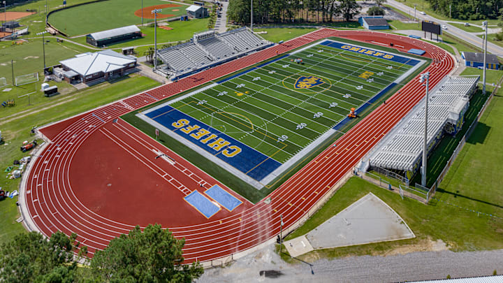 The football field at North Myrtle Beach High School.