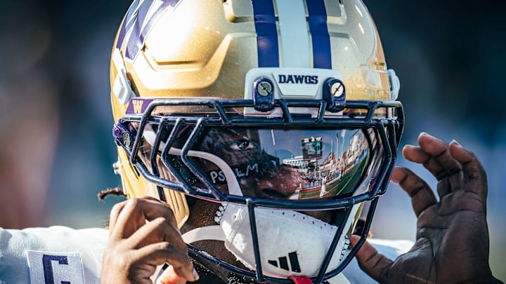 Jonah Coleman's facemask offers a reflection of what he sees. 