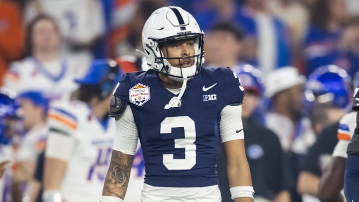 Penn State Nittany Lions cornerback Jalen Kimber (3) against the Boise State Broncos during the Fiesta Bowl at State Farm Stadium. 