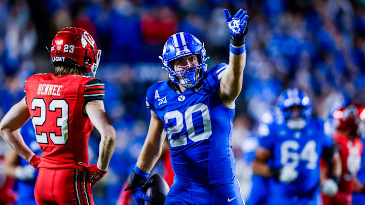 BYU tight end Carsen Ryan against Utah BYU tight end Carsen Ryan against Utah