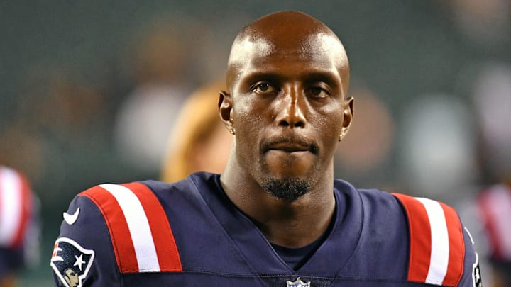 Aug 19, 2021; Philadelphia, Pennsylvania, USA; New England Patriots free safety Devin McCourty (32)