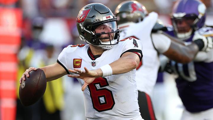Sep 27, 2026; Tampa, Florida, USA; Tampa Bay Buccaneers quarterback Baker Mayfield (6) passes the ball against the Minnesota Vikings during the second half at Raymond James Stadium. Mandatory Credit: Matt Pendleton-Imagn Images Sep 27, 2026; Tampa, Florida, USA; Tampa Bay Buccaneers quarterback Baker Mayfield (6) passes the ball against the Minnesota Vikings during the second half at Raymond James Stadium. Mandatory Credit: Matt Pendleton-Imagn Images