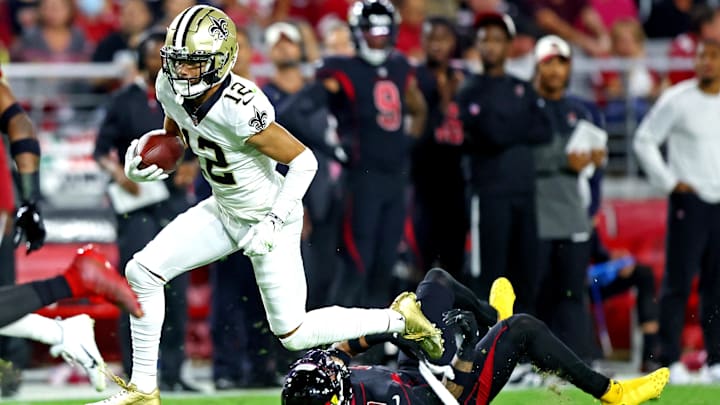 New Orleans Saints wide receiver Chris Olave (12) 