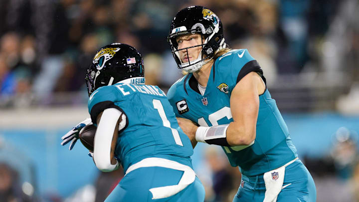Dec 17, 2023; Jacksonville, Florida, USA; Jacksonville Jaguars quarterback Trevor Lawrence (16) Dec 17, 2023; Jacksonville, Florida, USA; Jacksonville Jaguars quarterback Trevor Lawrence (16)