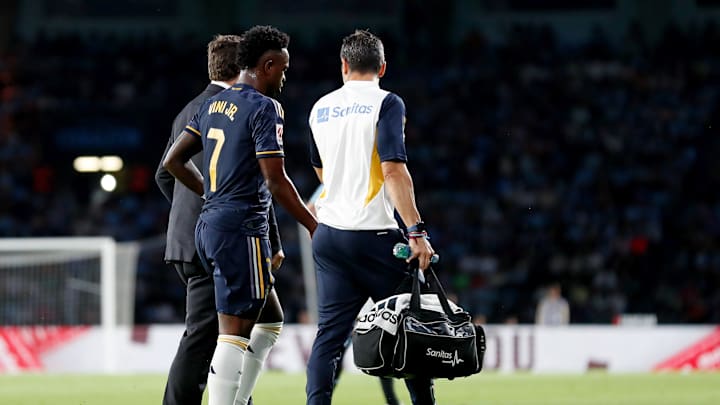 Vinicius Jr se retiró lesionado en el Celta vs Real Madrid