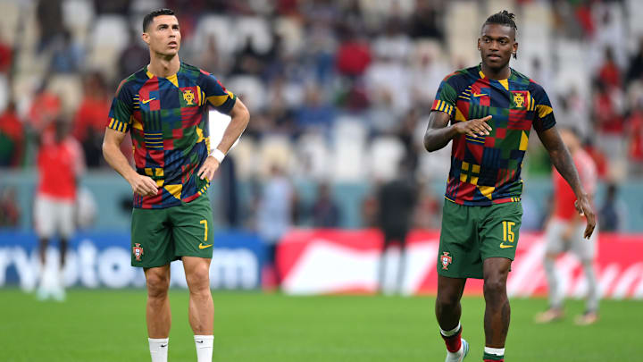 Cristiano Ronaldo y Rafael Leao