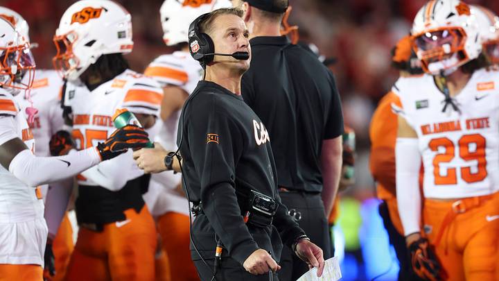 Oklahoma State Cowboys head coach Eric Morris. Oklahoma State Cowboys head coach Eric Morris.