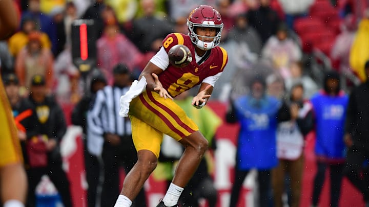 USC wide receiver Ja'Kobi Lane is an intriguing draft prospect with his size and college production. USC wide receiver Ja'Kobi Lane is an intriguing draft prospect with his size and college production.
