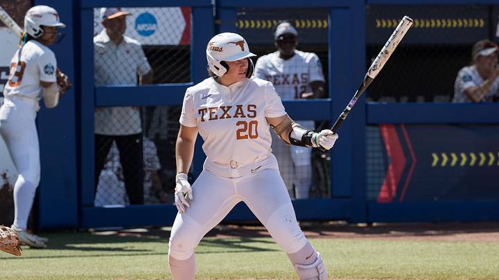 Texas Longhorns utility Katie Stewart (20) gets ready to bat in the sixth inning against the Nebraska Cornhuskers. Texas Longhorns utility Katie Stewart (20) gets ready to bat in the sixth inning against the Nebraska Cornhuskers.