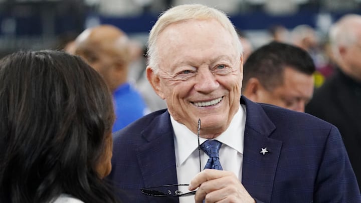 Dallas Cowboys owner Jerry Jones on the sidelines before the game against the New York Giants at AT&T Stadium Dallas Cowboys owner Jerry Jones on the sidelines before the game against the New York Giants at AT&T Stadium