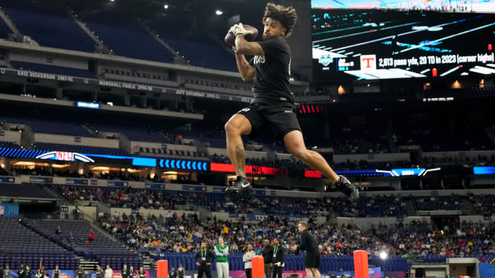 Mar 2, 2024; Indianapolis, IN, USA; Oregon State wide receiver Anthony Gould (WO09) during the 2024 Mar 2, 2024; Indianapolis, IN, USA; Oregon State wide receiver Anthony Gould (WO09) during the 2024