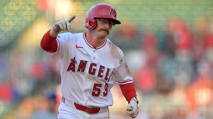 May 22, 2026; Anaheim, California, USA;  Los Angeles Angels left fielder Wade Meckler (53) rounds the bases on a three-run home run during the second inning against the Texas Rangers at Angel Stadium. Mandatory Credit: Jayne Kamin-Oncea-Imagn Images