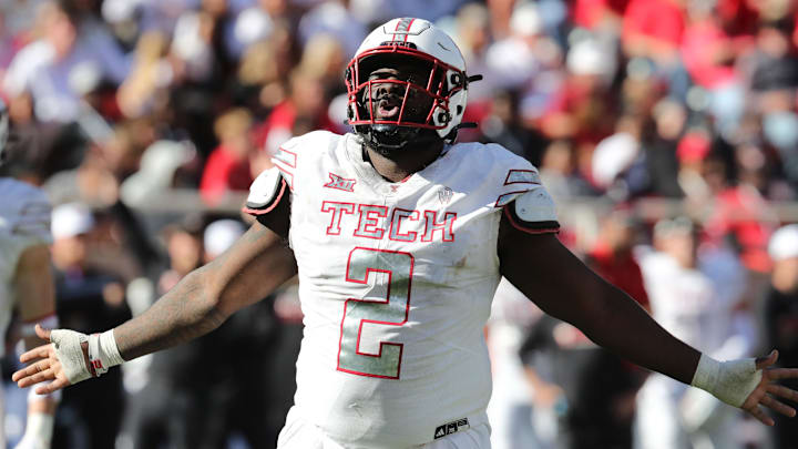 Texas Tech Red Raiders defensive lineman Lee Hunter (2) reacts in the second half of the game 