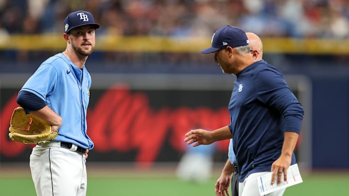 Apr 13, 2023; St. Petersburg, Florida, USA;  Tampa Bay Rays starting pitcher Jeffrey Springs (59)