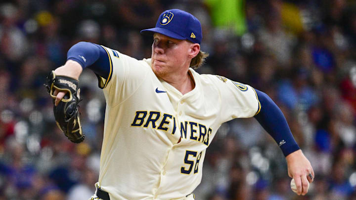 Jun 24, 2025; Milwaukee, Wisconsin, USA; Milwaukee Brewers pitcher Rob Zastryzny (58) pitches in the sixth inning against the Pittsburgh Pirates at American Family Field. Mandatory Credit: Benny Sieu-Imagn Images Jun 24, 2025; Milwaukee, Wisconsin, USA; Milwaukee Brewers pitcher Rob Zastryzny (58) pitches in the sixth inning against the Pittsburgh Pirates at American Family Field. Mandatory Credit: Benny Sieu-Imagn Images
