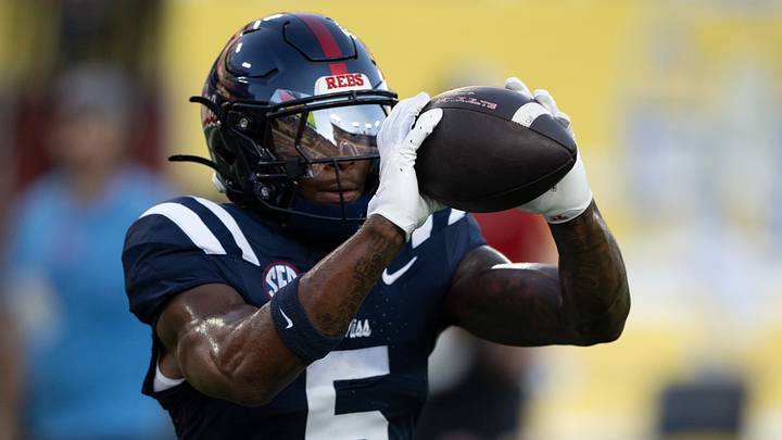 Ole Miss Rebels running back Kewan Lacy (5) goes through drills against the Louisville Cardinals during pre-game warm-ups at Nissan Stadium. Ole Miss Rebels running back Kewan Lacy (5) goes through drills against the Louisville Cardinals during pre-game warm-ups at Nissan Stadium.