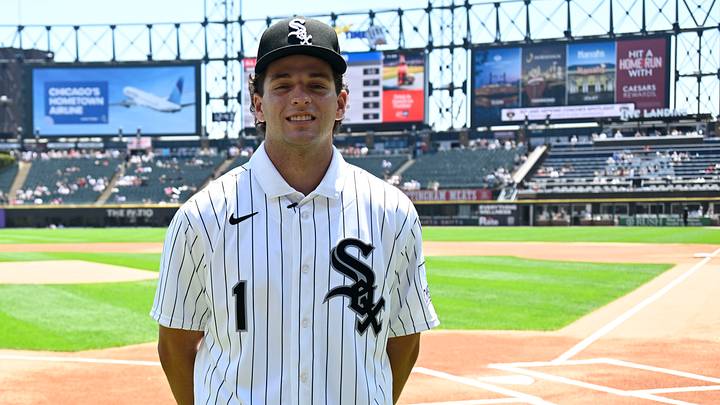 Jul 12, 2026; Chicago, Illinois, USA; Chicago White Sox number one draft pick Roch Cholowsky poses before the team’s game against the Athletics at Rate Field. Mandatory Credit: Matt Marton-Imagn Images Jul 12, 2026; Chicago, Illinois, USA; Chicago White Sox number one draft pick Roch Cholowsky poses before the team’s game against the Athletics at Rate Field. Mandatory Credit: Matt Marton-Imagn Images