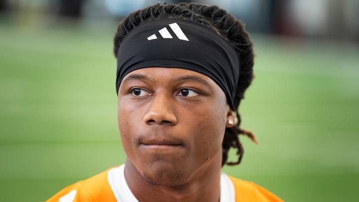 Tennessee defensive back TJ Metcalf (1) speaks to the media during Tennessee football’s media day on Aug. 4, 2026. Tennessee defensive back TJ Metcalf (1) speaks to the media during Tennessee football’s media day on Aug. 4, 2026.