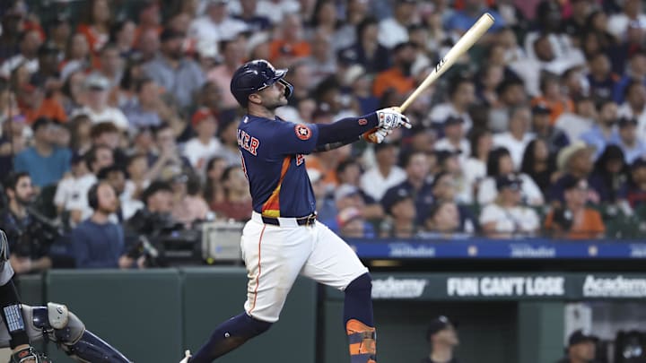 Christian Walker watches the ball in the air. 