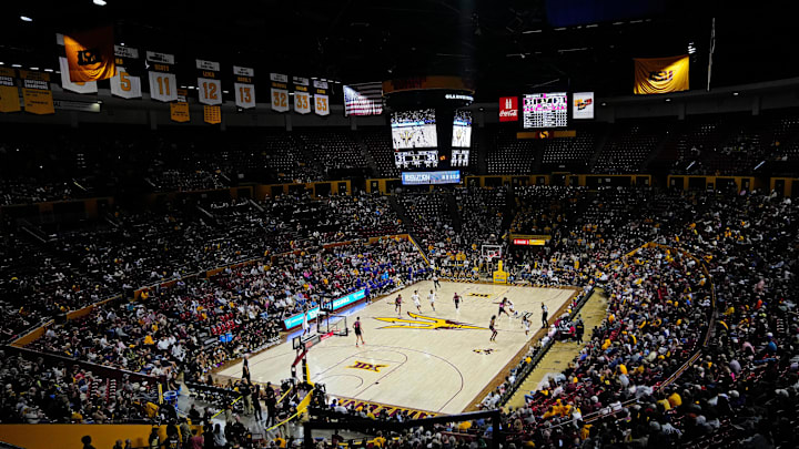 ASU plays TCU during a game at Desert Financial Arena in Tempe on Feb. 15, 2025. ASU plays TCU during a game at Desert Financial Arena in Tempe on Feb. 15, 2025.