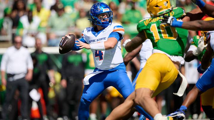 Boise State Broncos quarterback Maddux Madsen. Boise State Broncos quarterback Maddux Madsen.