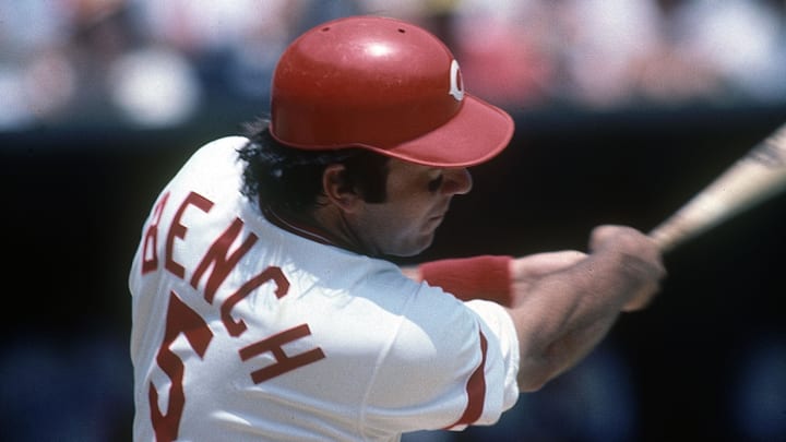 Unknown date and unknown location; USA, FILE PHOTO; Cincinnati Reds catcher Johnny Bench (5) Unknown date and unknown location; USA, FILE PHOTO; Cincinnati Reds catcher Johnny Bench (5)