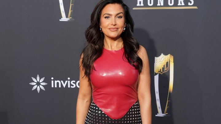 Molly Qerim on the red carpet before the NFL Honors show at Resorts World Theatre.
