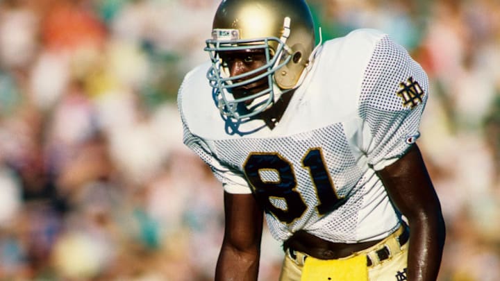 Former Notre Dame receiver Tim Brown in action.