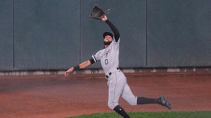Chicago White Sox outfielder Billy Hamilton (0) makes a miraculous catch.