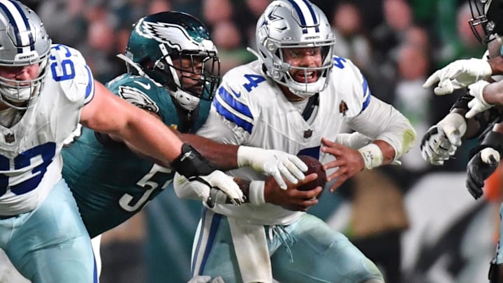 Brandon Graham # 55, Philadelphia Eagles, Dak Prescott #4, Dallas Cowboys 